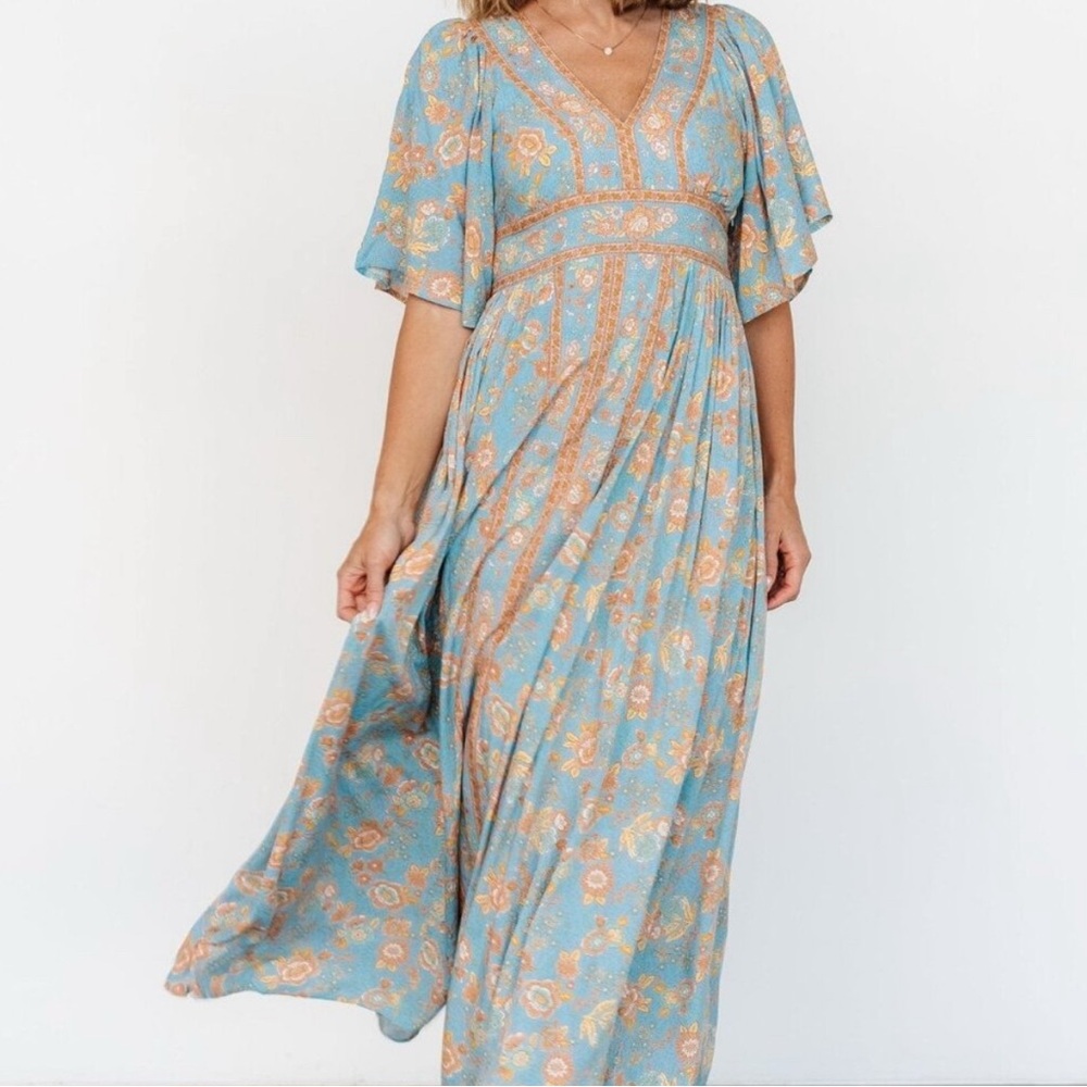 Baltic Born Elissa Maxi Dress Dusty Blue Floral